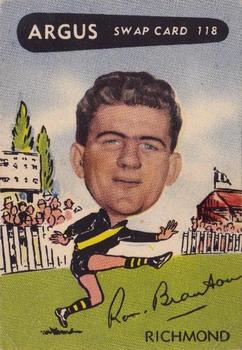 1954 Argus Football Swap Cards #118 Ron Branton Front